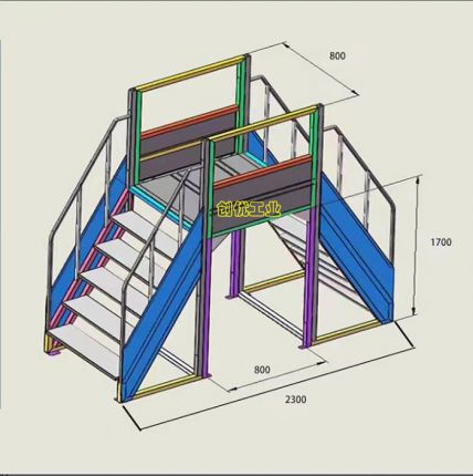生产线跨线梯|双面登高梯